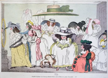 Caricature de la mode des grands chapeaux, 1786